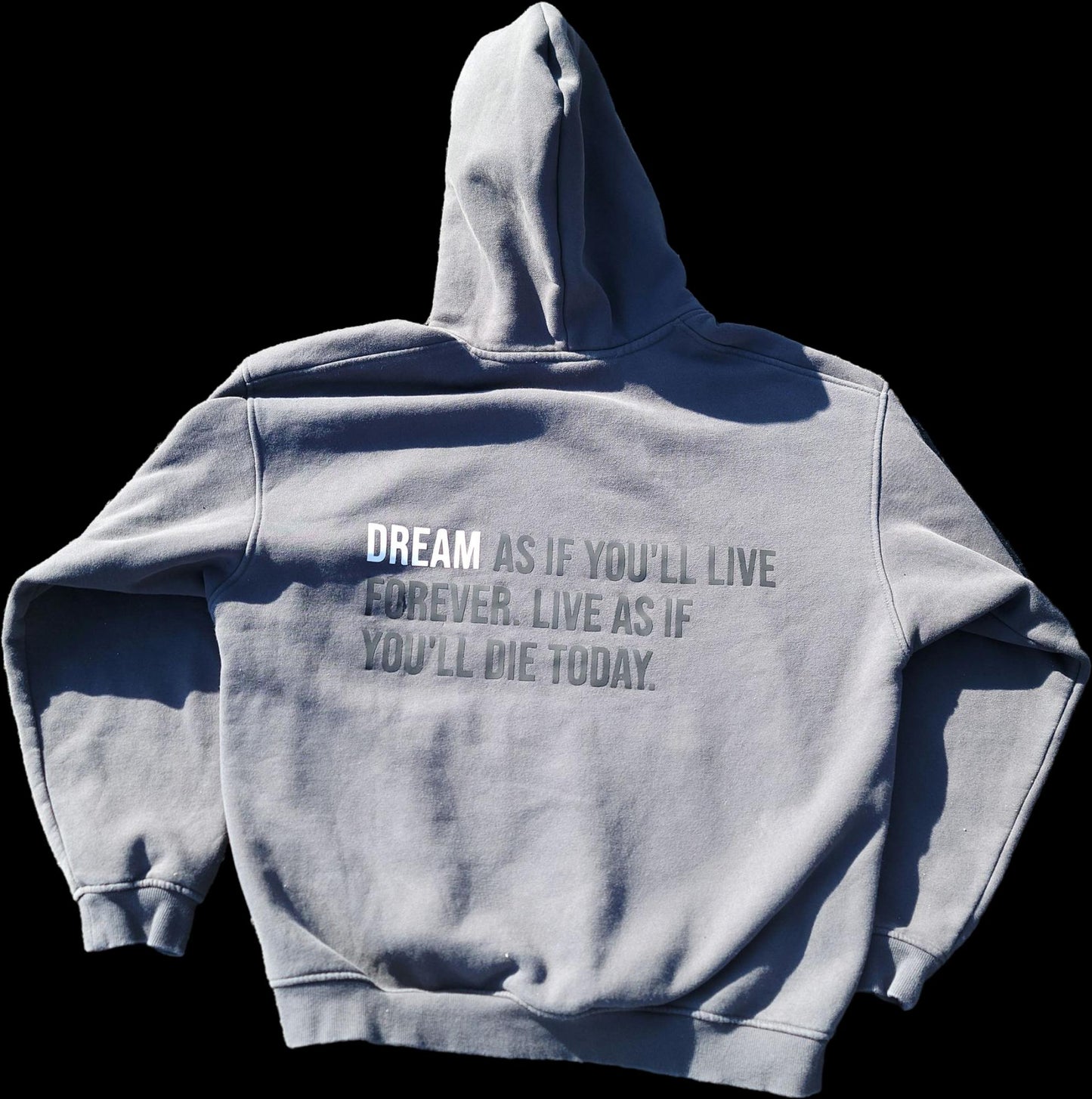 HighDream “Dream Forever” Premium Grey Hoodie – 400gsm Luxury Fleece